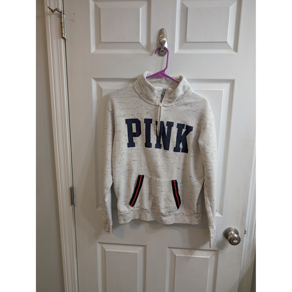 PINK Victoria's‎ Secret Marled Oatmeal Quarter Zip Pullover Women's - Size S